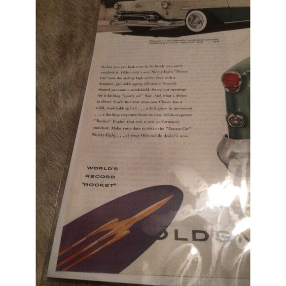 1954 Oldsmobile Rocket Teal White Vintage Automobile Car Magazine Ad - Picture 3 of 6